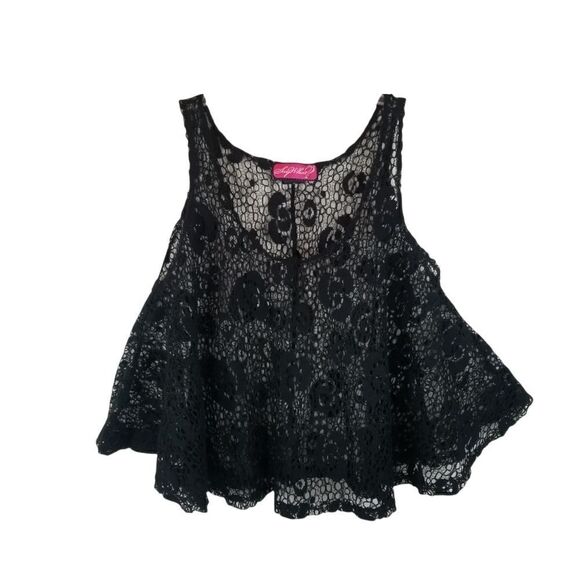 SAY WHAT.. LACE FULL.TANK TOP. SIZE M BLACK. - Picture 1 of 16